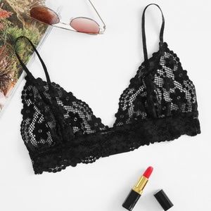 Black Floral Bralette